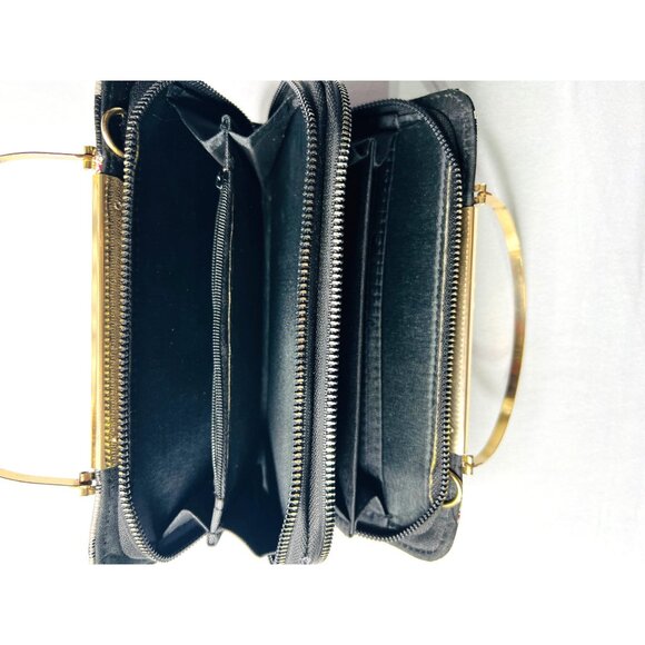 Beverly Hills Polo Club Womens Wallet Clutch With Gold Plated Handle & Plaid Des - Picture 6 of 8